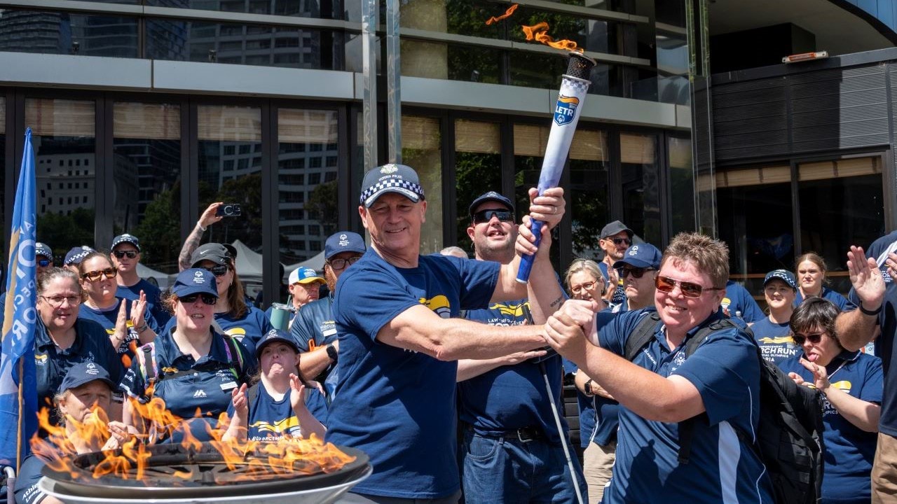 Chief Commissioner Mike Bush at the Law Enforcement Torch Run