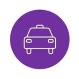 Icon of a car with a siren on the top. 