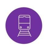 Icon of a train on a train track. 